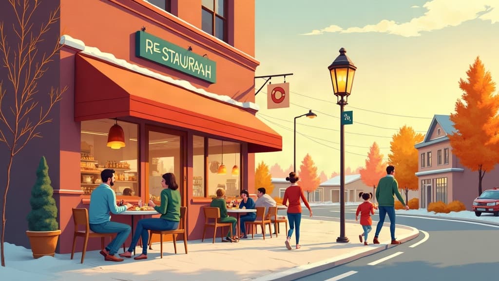 Editorial illustration: Kid-Friendly Restaurants in Sioux Falls